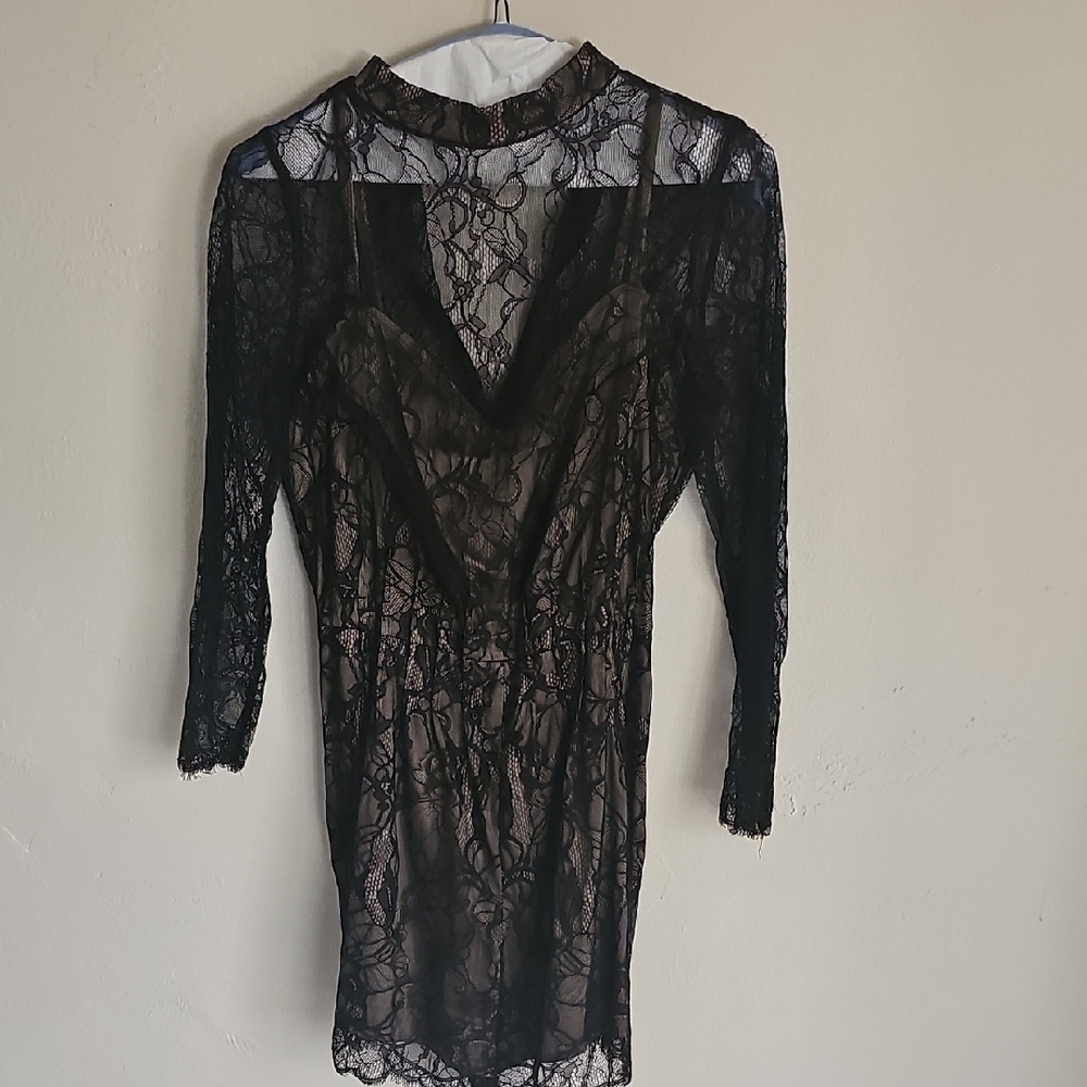 Bebe Black Lace Romper Size 6